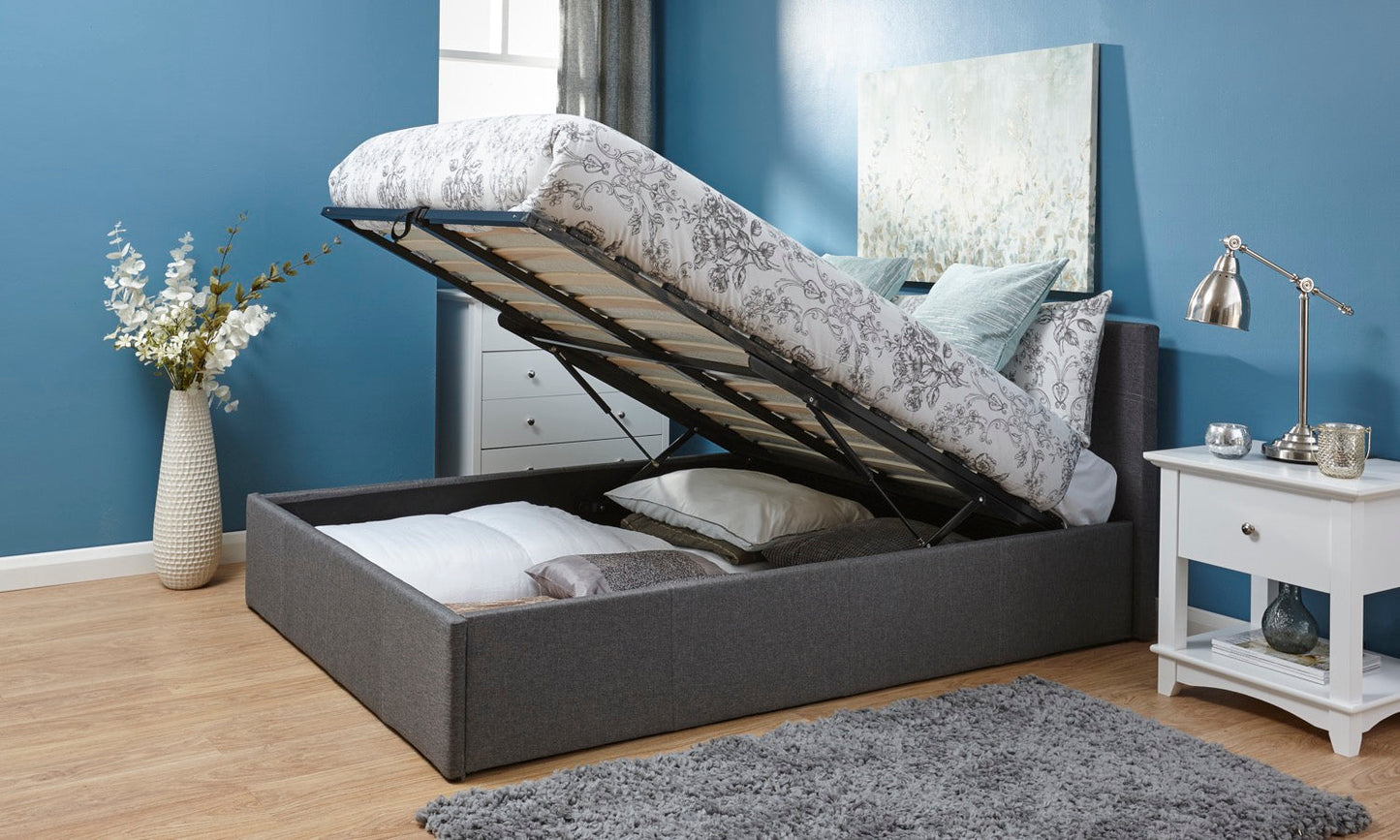 King End Lift Ottoman Bed-Grey