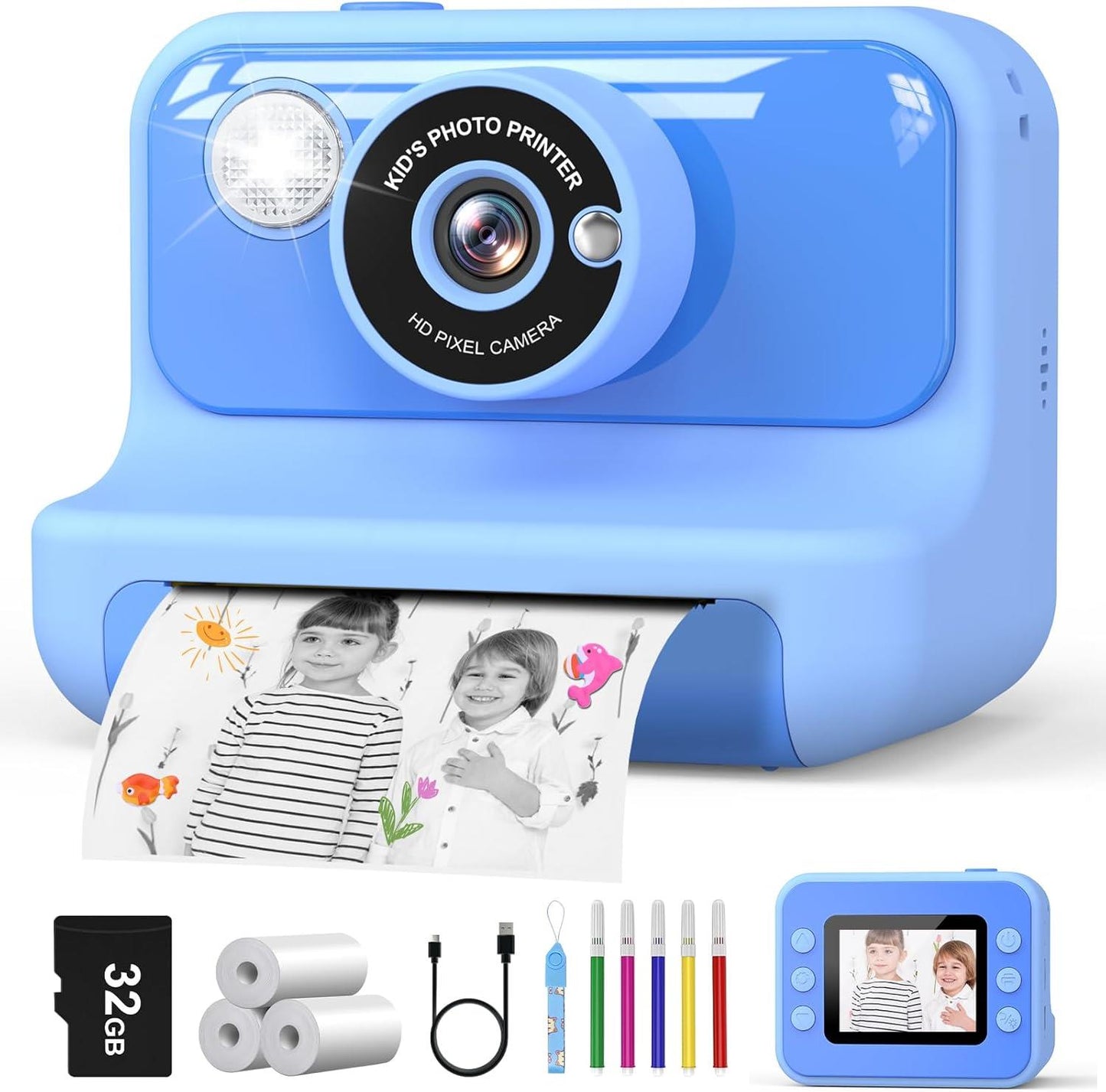 Kids Camera Instant Print - Blue