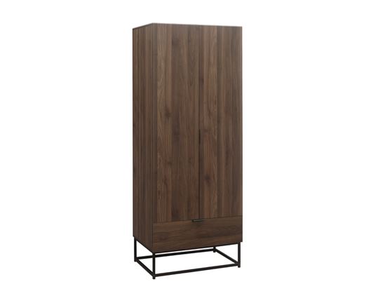 Hermione 2 Door 1 Drawer Wardrobe - Walnut