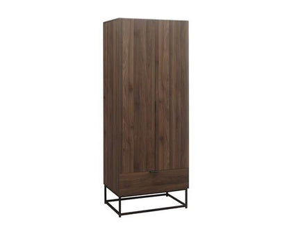Hermione 2 Door 1 Drawer Wardrobe - Walnut