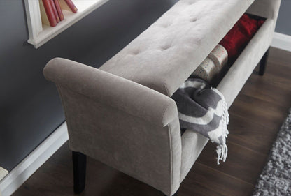 Bex Window Seat-Silver Chenille