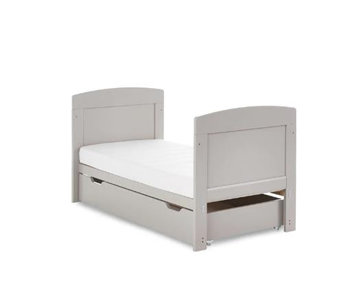 Grady Cot Bed, Under Drawer + Fibre Mattress - Warm Grey