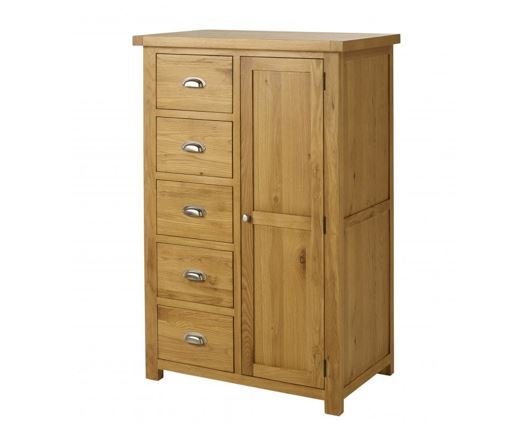 Winona 1 Door 5 Drawer Wardrobe - Oak