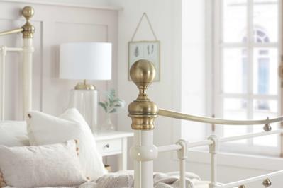 Bronte King Bed - Cream