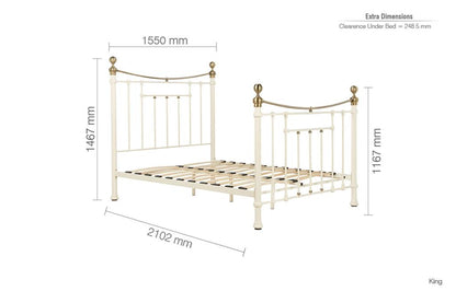 Bronte King Bed - Cream