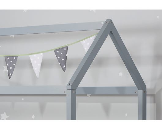 Little House Single Bed - Grey