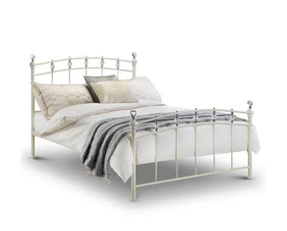 Sophie Crystal Double Bed - White