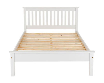 Monaco King Bed Low Foot End - White