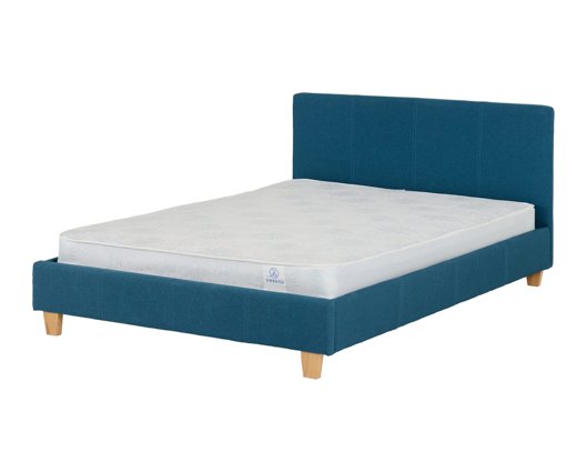 Prado Double Bed - Petrol Blue Fabric