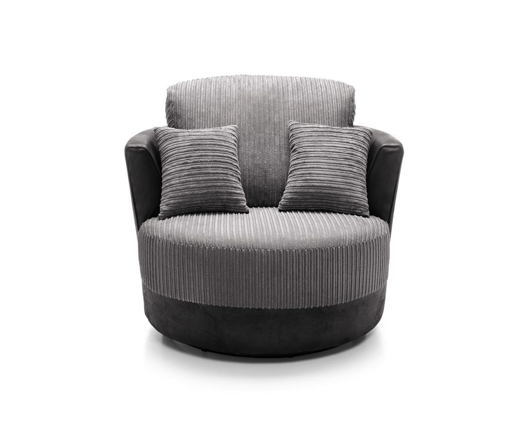 Sofia Swivel Chair - Black & Grey