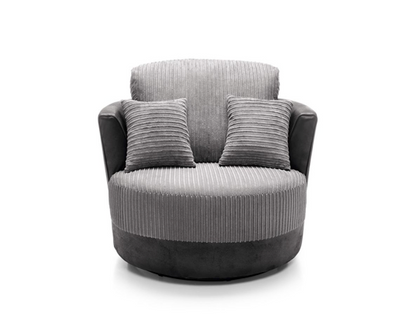 Sofia Swivel Chair - Black & Grey