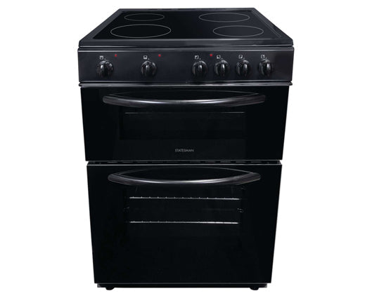 Statesman EDC60B 60cm Double Electric Oven With Ceramic Hob Black