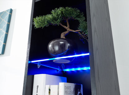 Graze Tall Shelf Unit with LED-Black