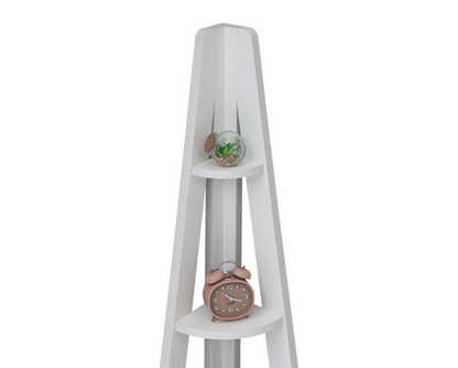 Corner Ladder Bookcase-White