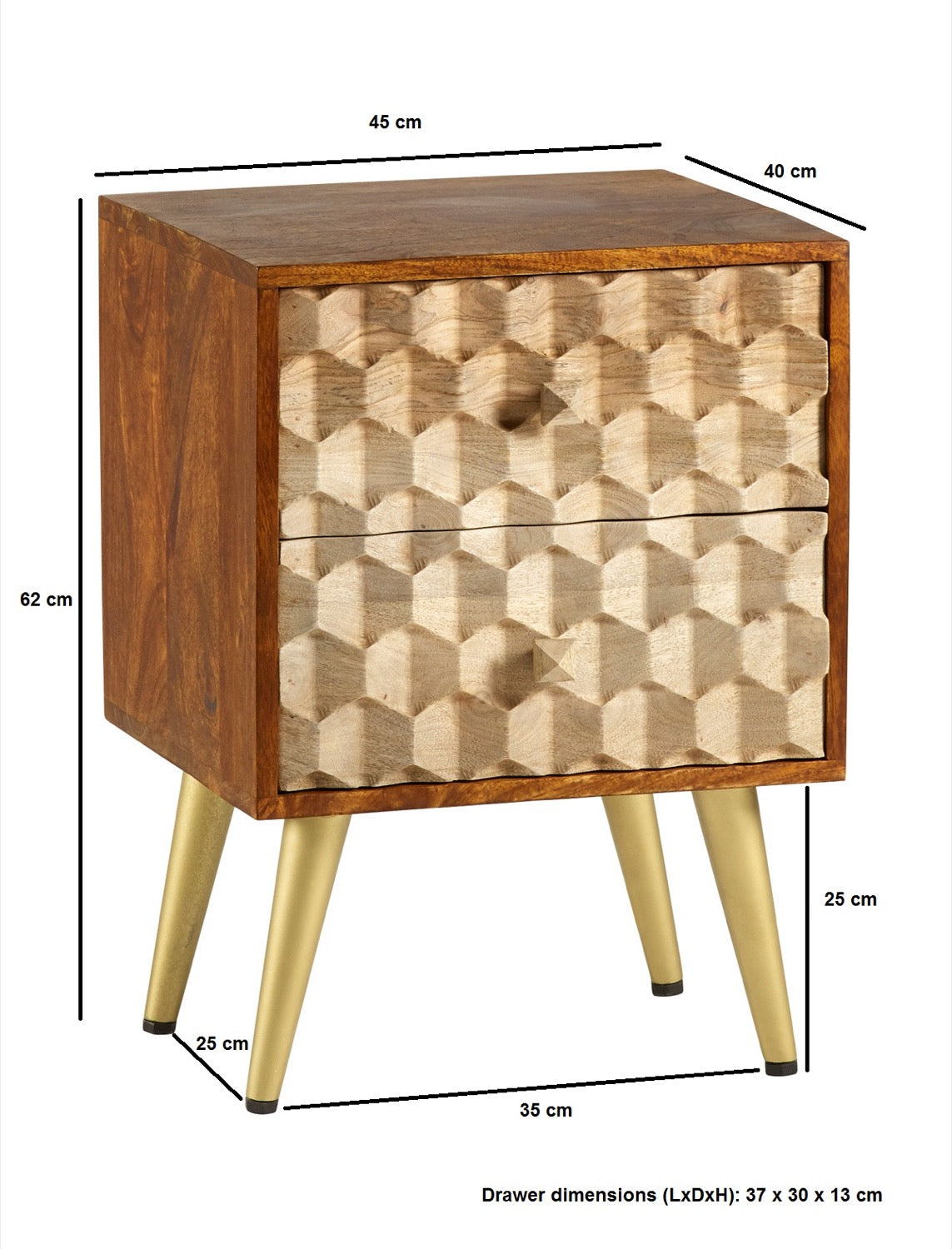 Igna 2 Drawer Side Table
