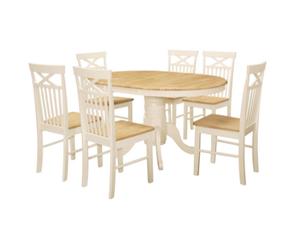 Charlie Round Extending Dining Table & 6 Chairs