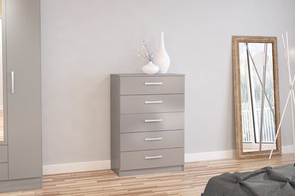 Larz 5 Drawer Chest - Grey