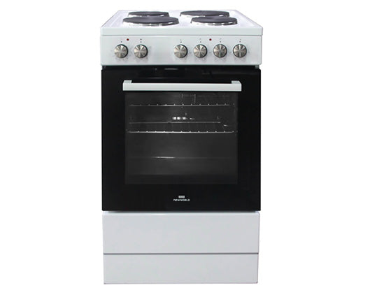 New World NWSC50EW 50cm Single Cavity Cooker with Solid Plate Hob White