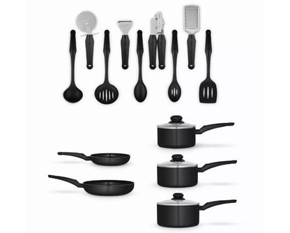 Townhouse 14 Piece Pan and Tool Set - Black