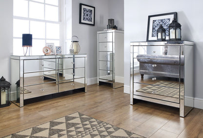 Saxen 4 Drawer Chest - Mirrored