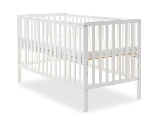 Simple Cot & Fibre Mattress- White