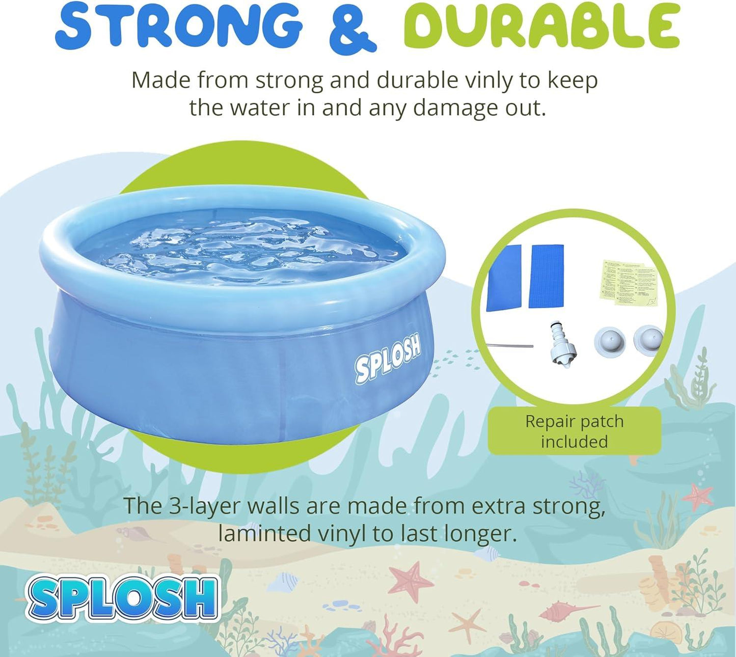 Splosh 6ft Easy Set Inflatable Family Paddling Pool