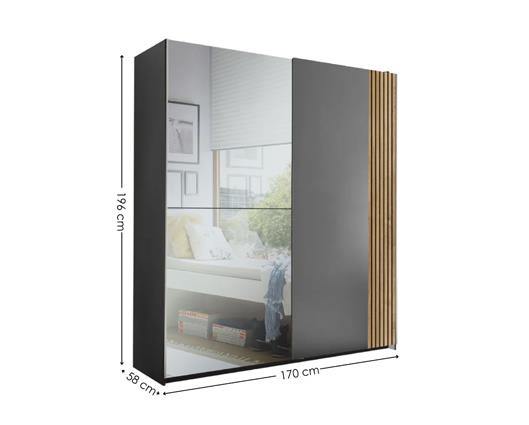 Berno Sliding 2 Door Wardrobe With Mirror