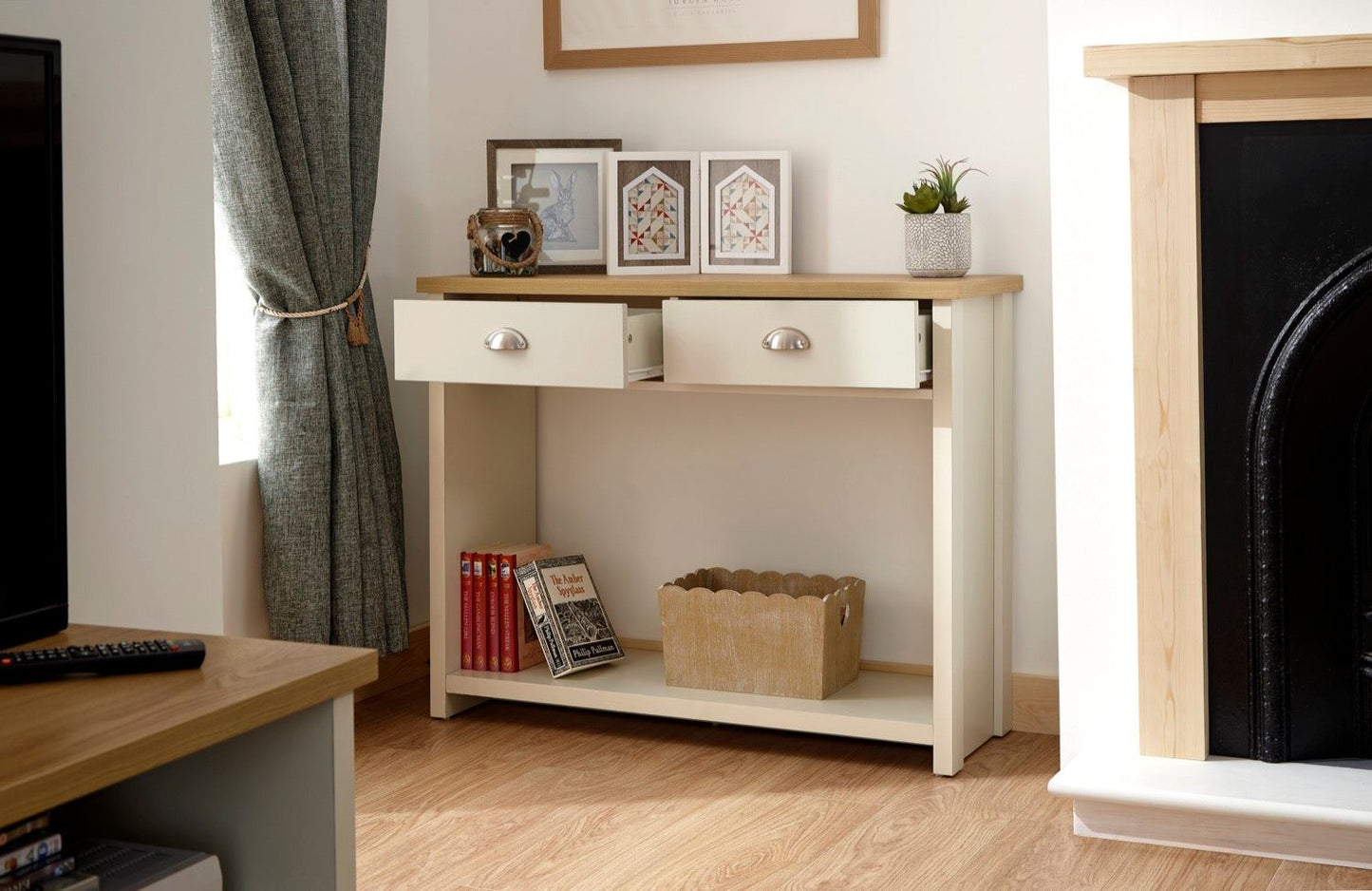 Lachlan Console Hall Table-Cream