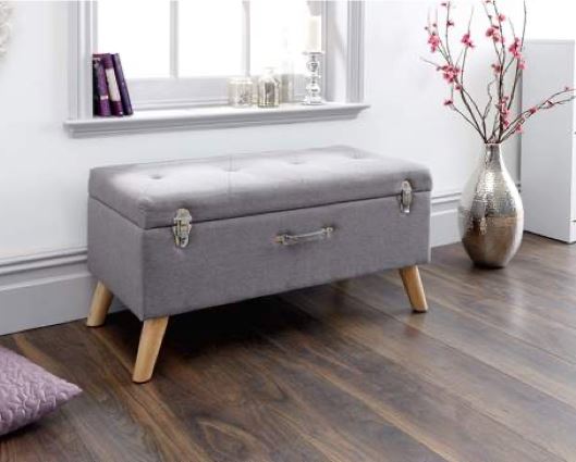 Maisie Large Storage Ottoman-Grey