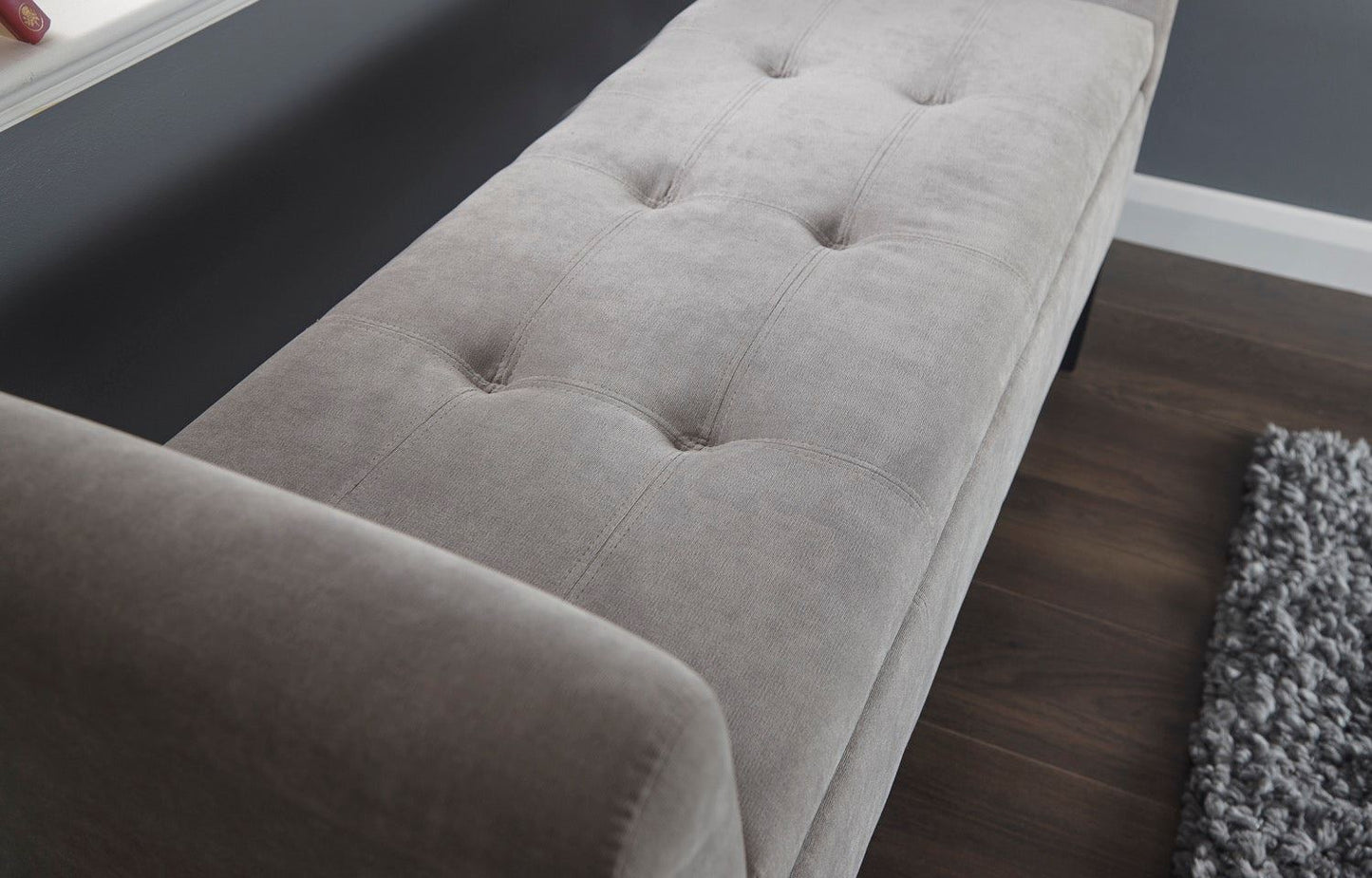 Bex Window Seat-Silver Chenille