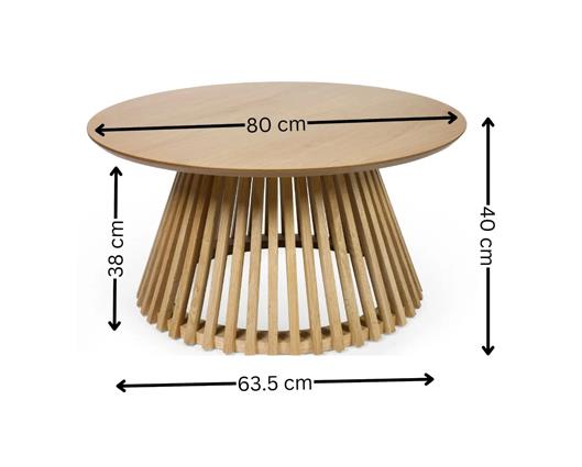 Ollie Round Coffee Table - Natural Oak