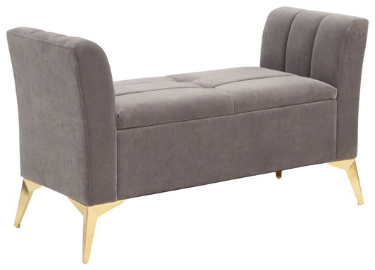 Phoebe Ottoman Storage Bench-Grey