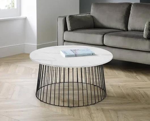 Brooke Round Coffee Table - White Marble