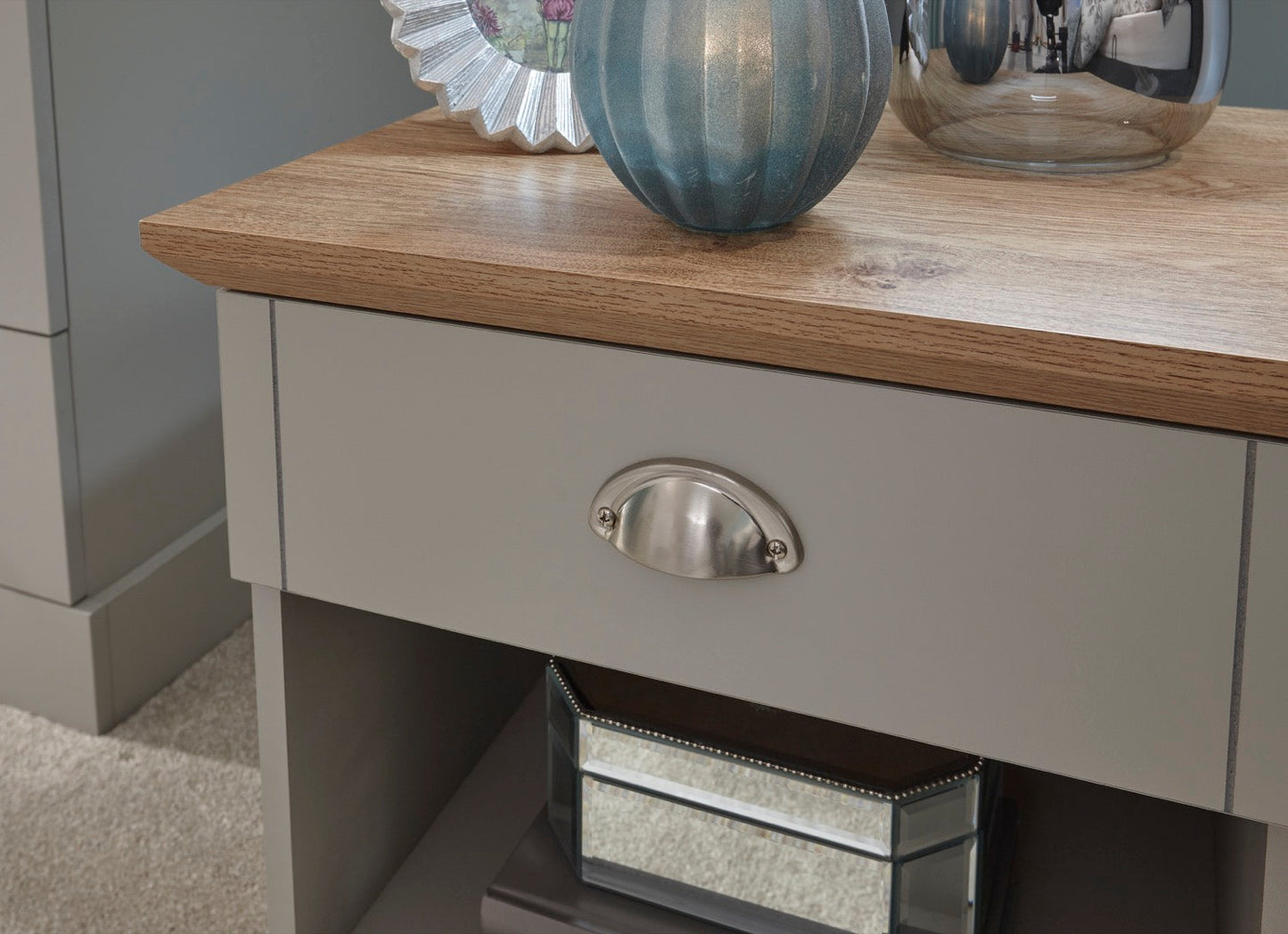Kinsley 1 Drawer Bedside-Grey