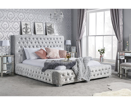 Grace King Bed - Grey