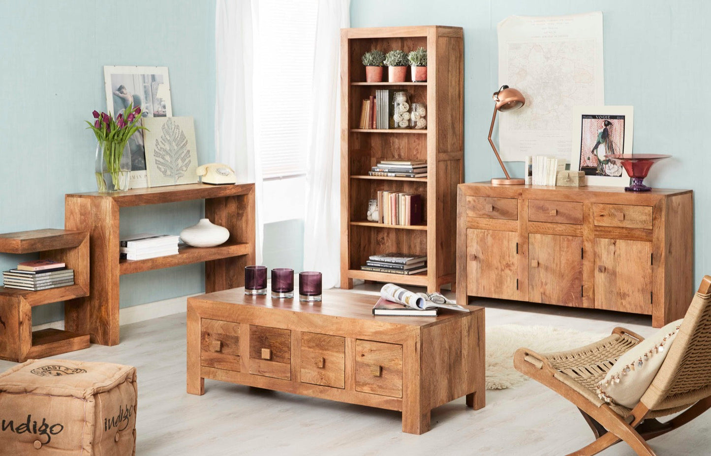 Sapeli Light Large Open Bookcase