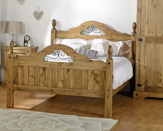 Corona Scroll 4'6" Bed High Foot End 