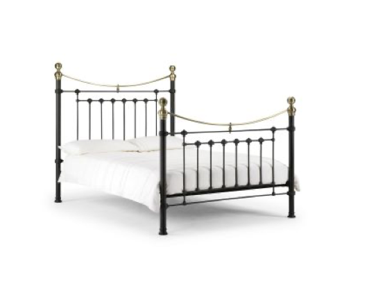 Victorian Satin Double Bed - Black