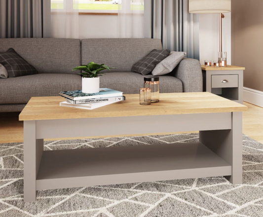 Lincoln Slide Top Coffee Table- Light Grey