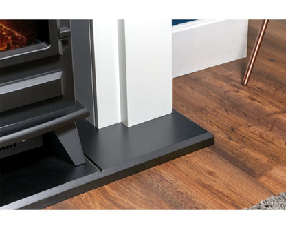 Stalbridge Fireplace 39inch - White/Oak With Electric Stove - Black 