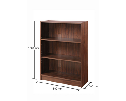 Low Wide Bookcase-Walnut