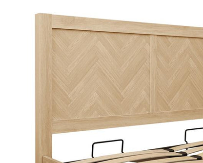 Herringford Ottoman King Bed - Oak