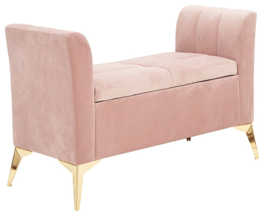 Phoebe Ottoman Storage Bench-Pink