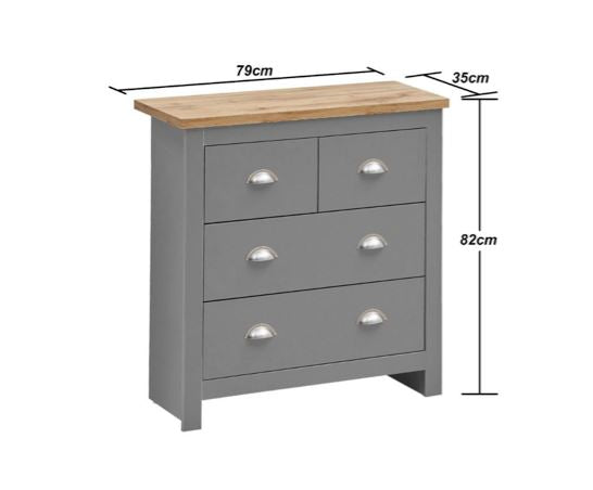 Lincoln 3 Piece Bedroom Set (3 Door Wardrobe, 3+4 Chest, 2 Drawer Bedside)