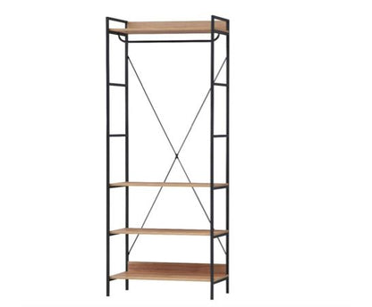 Cohen Open Wardrobe with 4 Shelves- Riveria Oak