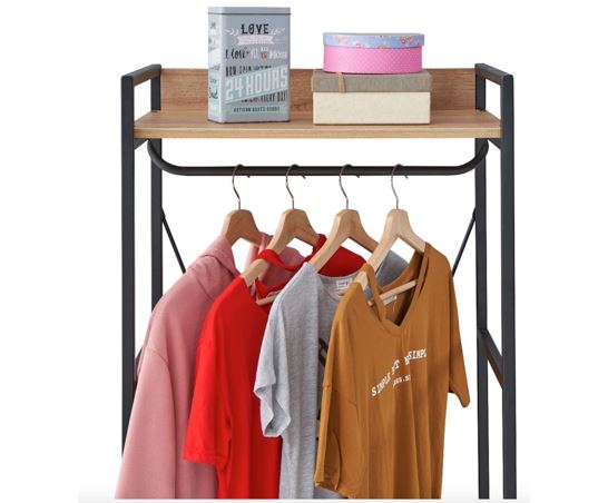 Cohen Open Wardrobe with 3 Shelves- Riveria Oak