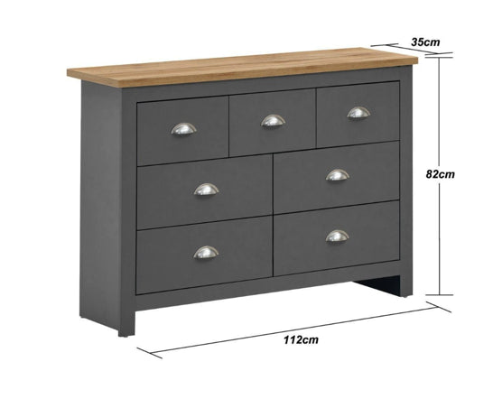 Lincoln 3 Piece Bedroom Set (2 Door Wardrobe, 3+4 Chest, 2 Drawer Bedside)