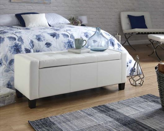Vanessa Ottoman Bench-White