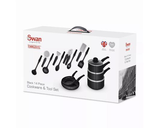 Townhouse 14 Piece Pan and Tool Set - Black