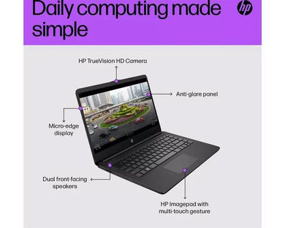 HP 14s-dq3500sa 14" Laptop - Intel Celeron, 64 GB eMMC, Black